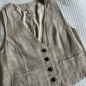 Tan Button-Up Vest